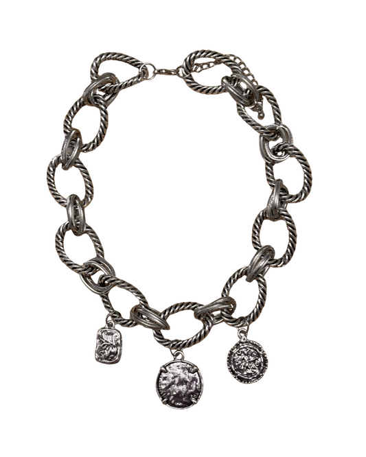 Jade Chunky Silver Necklace