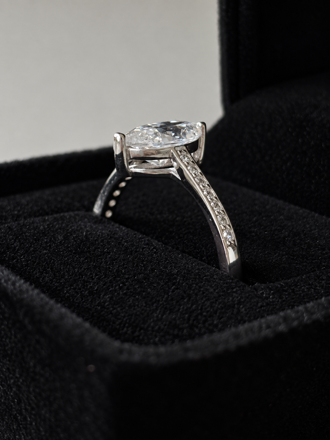 Amour Marquise Moissanite Ring | 1.0ct Sterling Silver