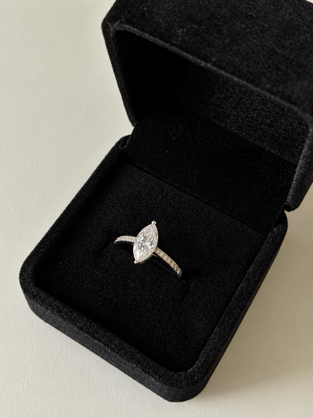 Amour Marquise Moissanite Ring | 1.0ct Sterling Silver