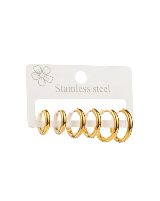 Vera – Gold & Silver Stainless Steel Hoop Set